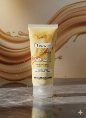 Disaar 24K Gold Collagen Face Wash, 150 Ml, Anti Aging Formula With Extra Glowing Shiny Skin, 1 Pc