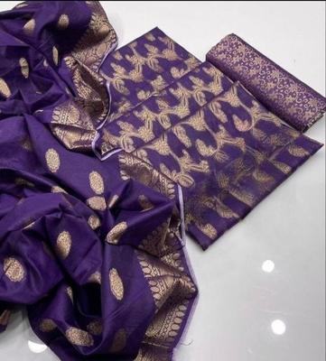 3 Pcs Women's Unstitched Cotton Jacquard Printed Suit