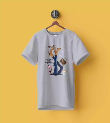 WYPO- Stitched Cotton Printed Graphic T-Shirt -Western Wear, Grey