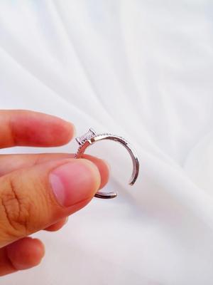 Elegant Silver Plated Crystal Adjustable Ring thumbnail 4