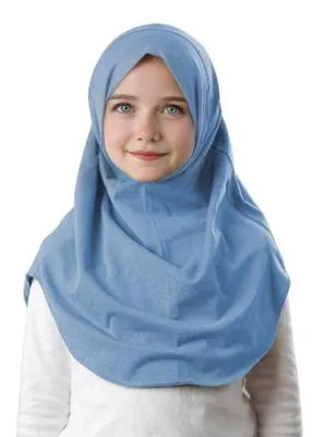 Al Amira Hijab Girls Maxi-Plain Jersey Cotton BIDOON ESSMA - Sky Blue Age 2-10