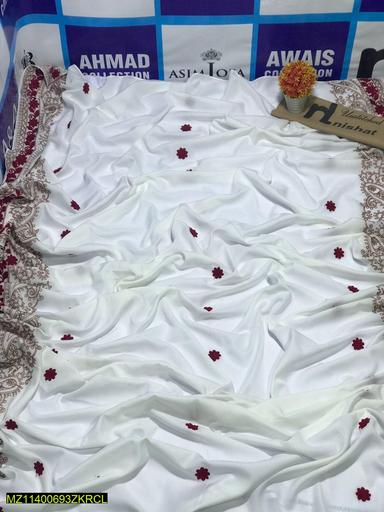 1 Pc Women's Lawn Embroidered Shawl 