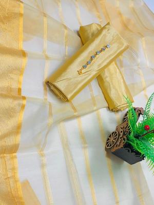 3 Pcs Women's Unstitched Fancy Chamki Kattan Plain Suit