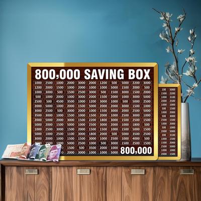 -8 Lakh Money Saving Box – Wooden 800,000 Target Saving Box 