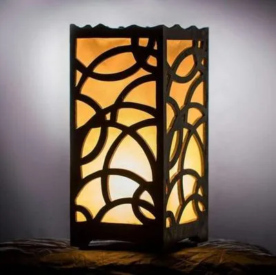 Unique Design Wooden Side Table Lamp For Room & Office