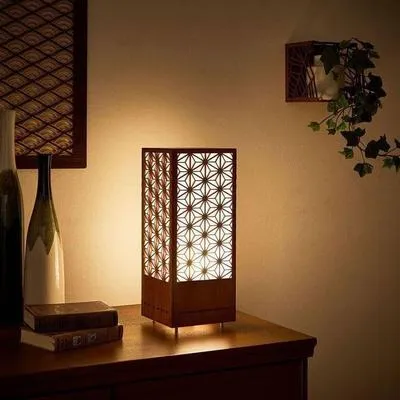 Japanese Style Wooden Table Lamp Shoji Pattern Night Light I Lamp I Lamp For Room I Lamp Light I Lamp Decor I Lamp Light For Side Table I Lamp Lights