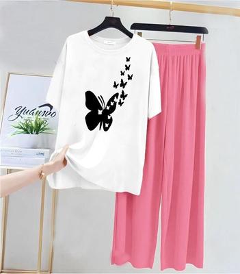 Comfortable Printed Cotton Jersey Night Suit - 2 Pcs Set