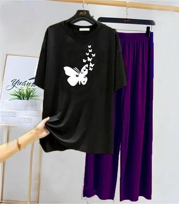 Comfortable Printed Cotton Jersey Night Suit - 2 Pcs for Relaxed Evenings