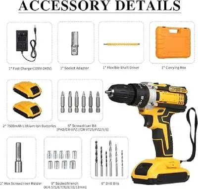 27 Pcs Stainless Steel Cordless Screwdriver Set