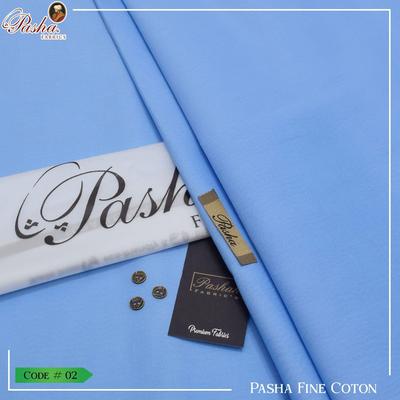 Men's Unstitched Cotton Suit - 1 Pcs Plain Blue Collection