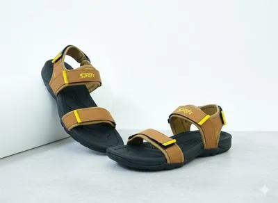 Men's Mustard Fabric Fancy Sandals Casual Formal Strap Sandals thumbnail 2