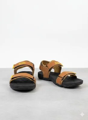 Men's Mustard Fabric Fancy Sandals Casual Formal Strap Sandals thumbnail 3