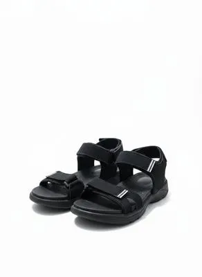 Men's Fabric Fancy Sandals (BLACK ED-001) thumbnail 3