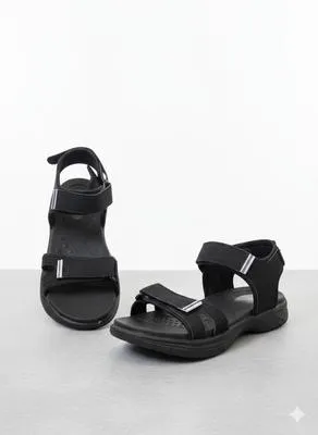 Men's Fabric Fancy Sandals (BLACK ED-001) thumbnail 4