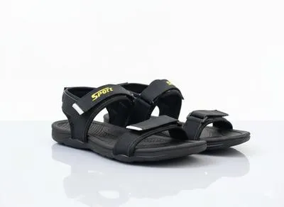 Men's Fabric Fancy Sandals (BLACK ED-003) thumbnail 2