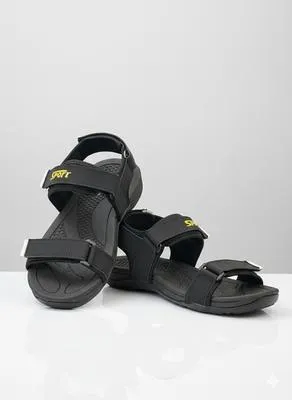 Men's Fabric Fancy Sandals (BLACK ED-003) thumbnail 3