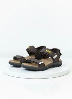 Men's Brown Fabric Strap Sandals Formal Casual All Season thumbnail 2