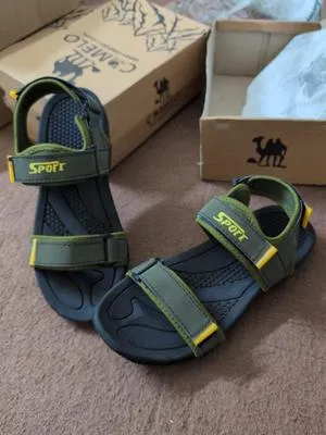 Men's Green Fabric Fancy Sandals Casual Formal All Season thumbnail 3