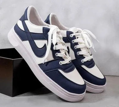 Men's Rexine Fancy Sneakers (JRD-Blue)