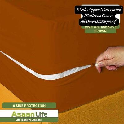 Terry Cotton Plain Double Bed Mattress Cover