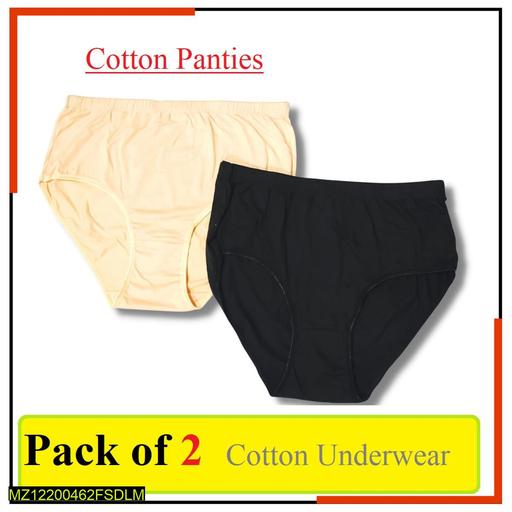 Cotton Plain Panties, Pack Of 2