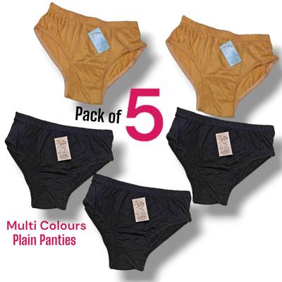 Cotton Plain Panties, Pack Of 5