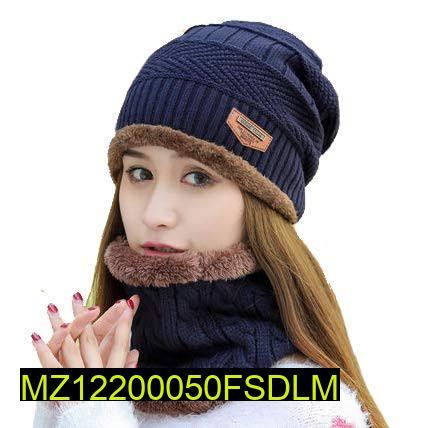 Beanie Wool Cap With Neck Warmer