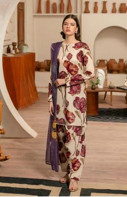 3 Pcs Women's Unstitched Printed Suit