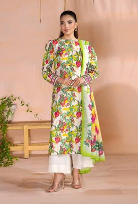 3 Pcs Women's Unstitched Printed Suit