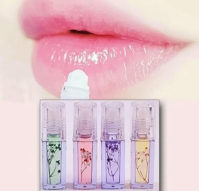 Hydrating Glossy Finish Lip Oil Pack of 4 in Pink & Multicolor