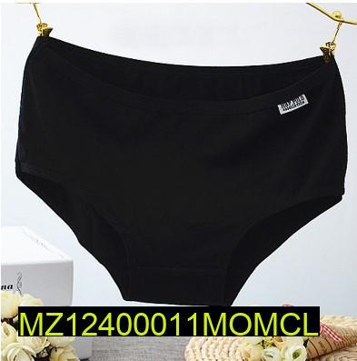 Cotton Plain Panties, Black