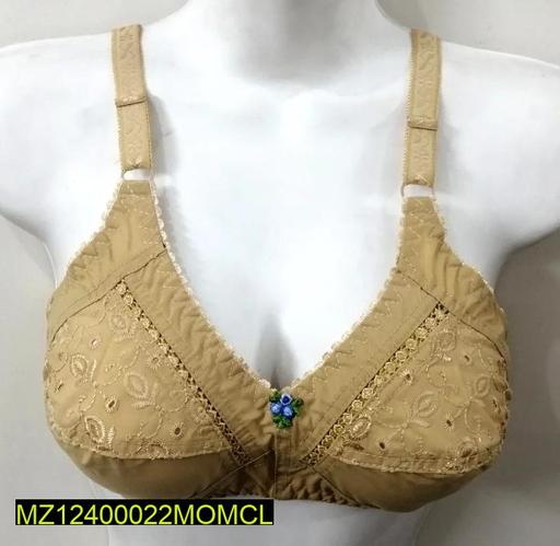 Cotton Chikankari Embroidered Bra, Beige