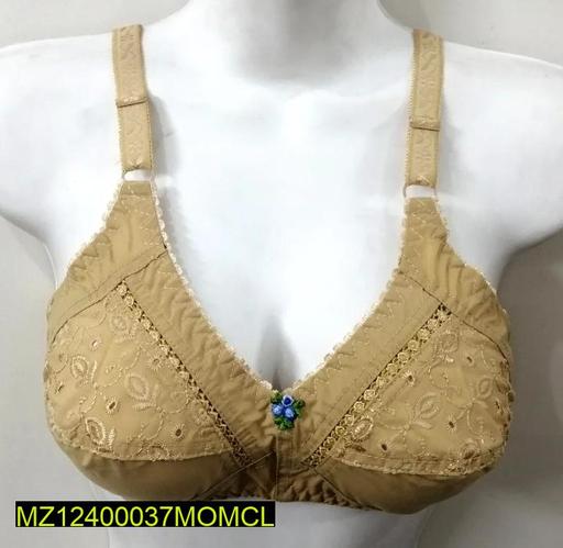 Cotton Chikankari Embroidered Bra, Beige