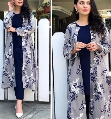 3 Pcs Women's Stitched Shamoz Silk Printed Gown Suit