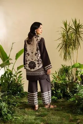 Black Printed Swiss Lawn 2Pc Set thumbnail 6