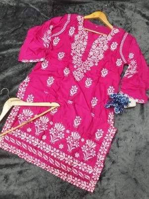 1 Pc Women's Stitched Linen Embroidered Shirt