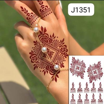 Elegant Brown Self-Adhesive Mehndi Sticker for Stunning Body Art