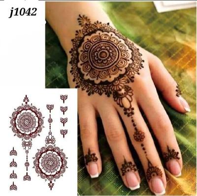 Elegant Brown Self Adhesive Mehndi Sticker for Stunning Body Art