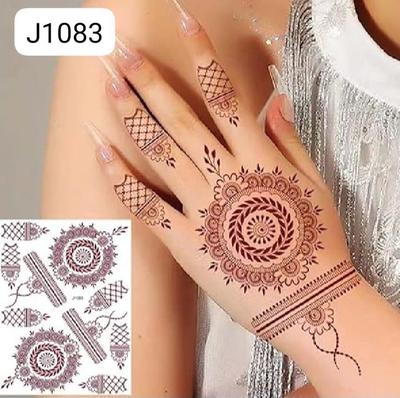 Elegant Brown Self-Adhesive Mehndi Sticker for Stunning Body Art