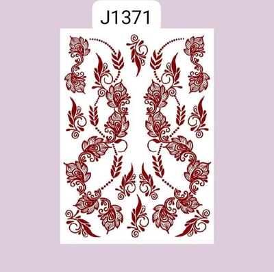 Elegant Brown Self Adhesive Mehndi Sticker for Artistic Body Design