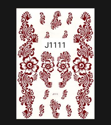 Elegant Brown Self-Adhesive Mehndi Sticker for Stunning Body Art