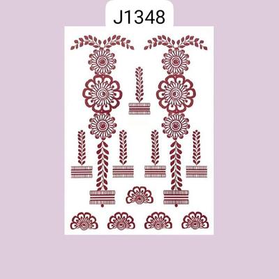 Elegant Brown Self-Adhesive Mehndi Sticker for Stunning Body Art