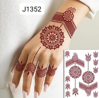 Elegant Brown Self-Adhesive Mehndi Sticker for Stunning Body Art