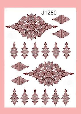 Self Adhesive Brown Mehndi Sticker - Perfect For Festive Celebrations!