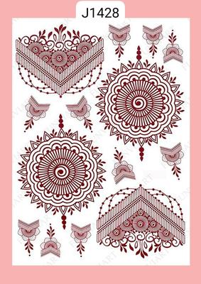 Self Adhesive Brown Mehndi Sticker - Perfect For Festive Celebrations!