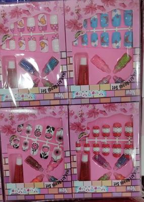 Colorful Printed Nail Art for Girls - 12 Pcs of Creative Fun