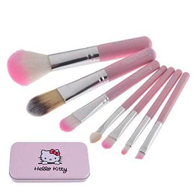 7 Pcs Smooth Pink Makeup Brush Set - Storage Solution For Organized Makeup