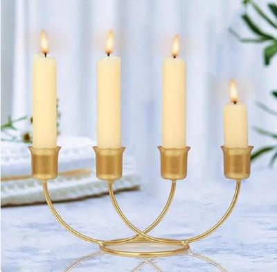 Elegant Black and Golden Candle Stand - 1 Pc