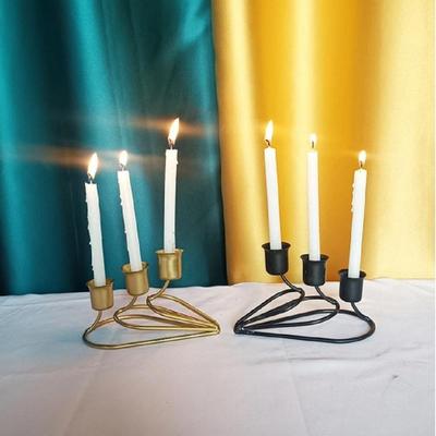 Elegant Black & Golden Candle Stand - 1 Pc