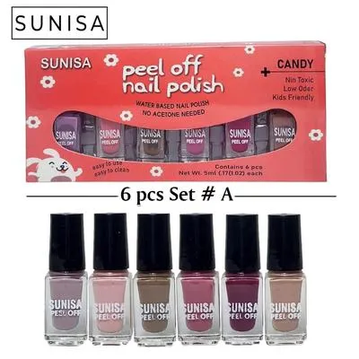 Smooth and Even Coverage Peel Off Nail Polish 100 g - 6 Pc
